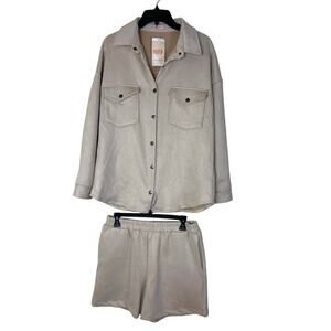 KIRUNDO Women's Suede Tracksuit - Tan, Size M - New!